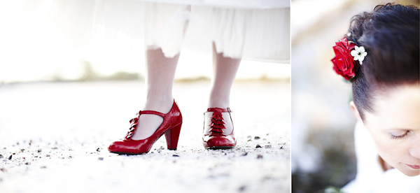 the bride's red shoes - wedding photo by top Swedish wedding photographers Dayfotografi