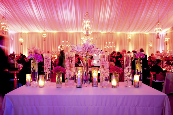 candles and bouquets at reception - wedding photo by top South Carolina wedding photographer Leigh Webber