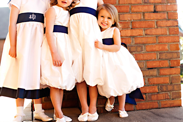Pink and blue flowergirl dresses for wedding at The Mountain Brook Club, Birmingham, Alabama | Photo by Ann Wade Parrish Photography and Arden Photography