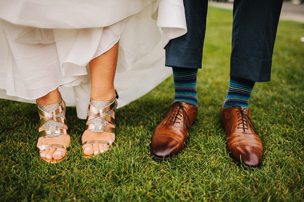 Stylish wedding day shoes for the bride and groom - wedding photo by Benj Haisch