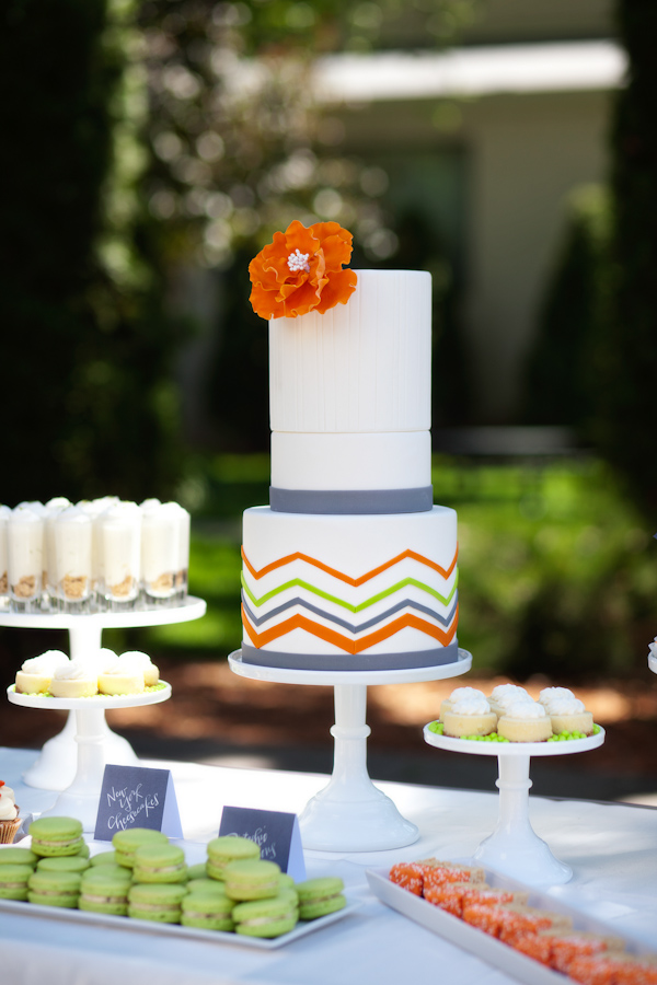 Citrus-inspired wedding cake - Citrus Colored Wedding Decor Photo Shoot by Cadence Cornelius Photographs 