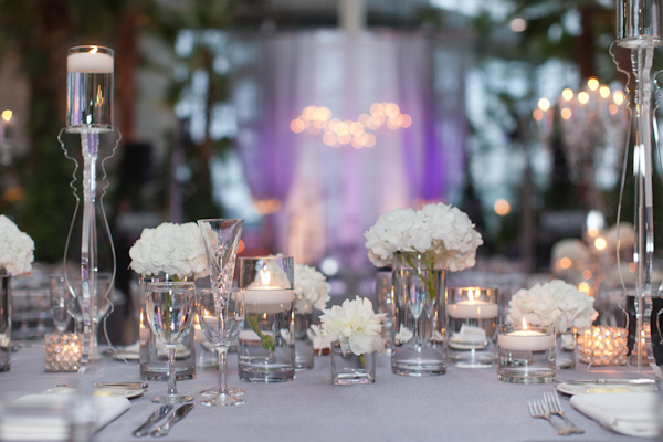 Wedding Photo by Miller and Miller Photography of tabletop decor at reception.