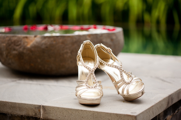 gold wedding shoes - traditional Indonesian wedding in Bali - photo by Portland wedding photographer Bunn Salarzon