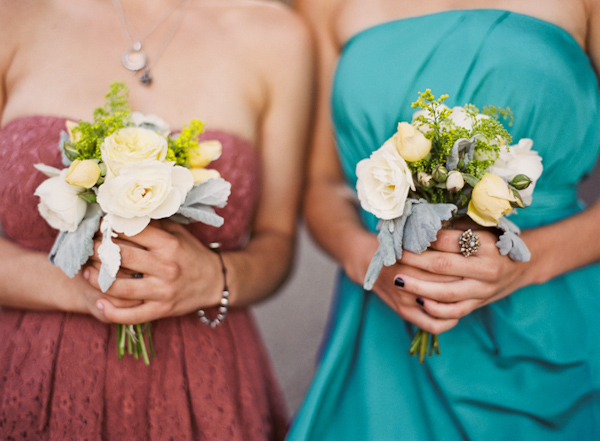Simple and pretty white and ivory bridesmaid bouquets - Photo by Michelle Warren Photography