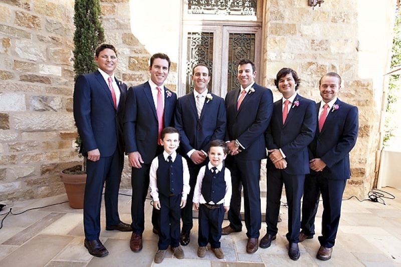 groomsmen in blue suits at vineyard wedding at Sunstone Winery, photo by Ashleigh Taylor Photography