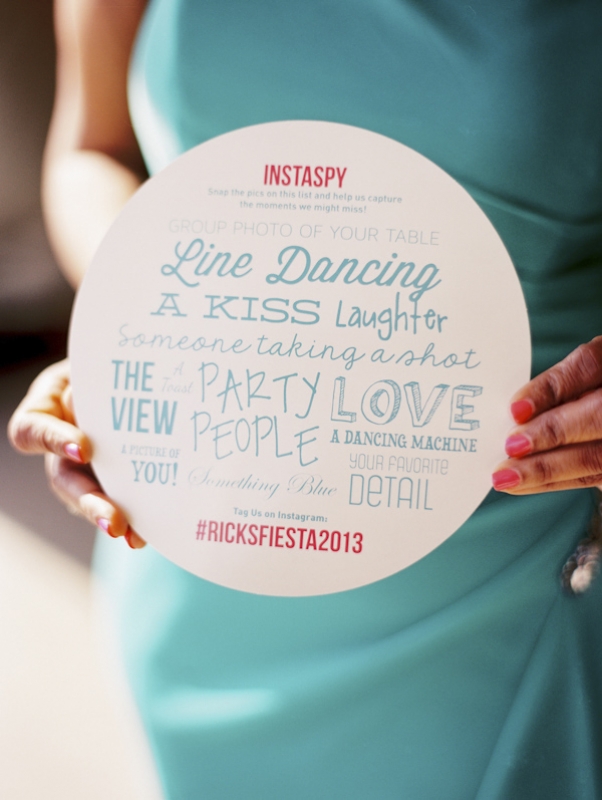 blue and pink wedding signage, photo by Jillian Mitchell