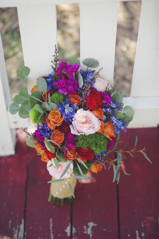 bright jewel-toned bouquet, photo by Christina Carroll Photography