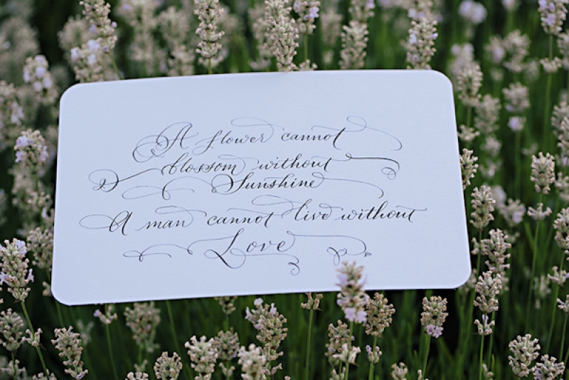 calligraphied quote on love, photo by Jennifer Ballard Photography