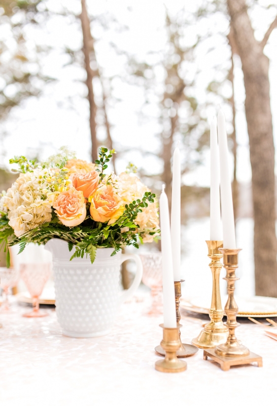 gold and orange table scape 