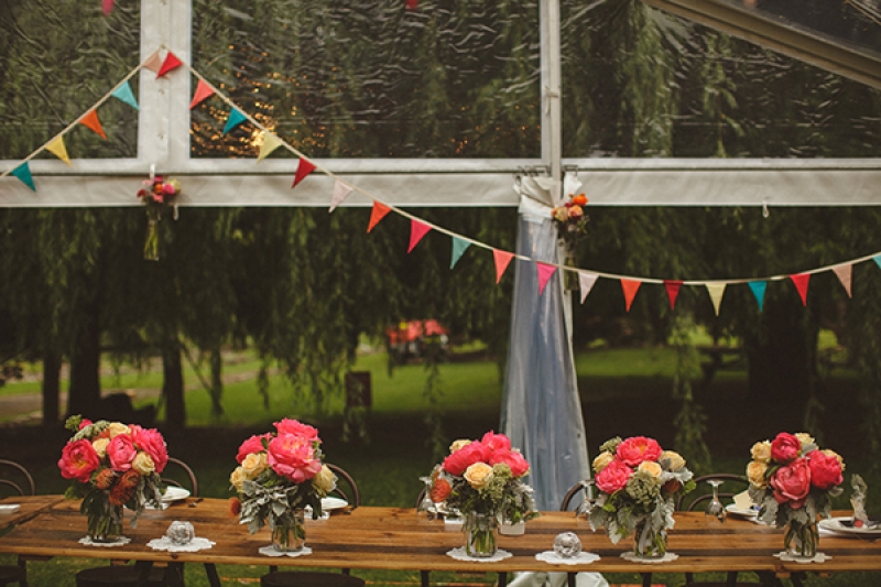 Colorful Wedding Tent Reception