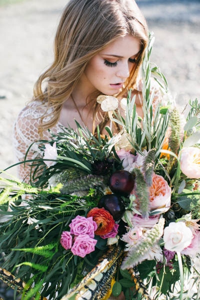 bohemian bridal makeup and floral inspiration