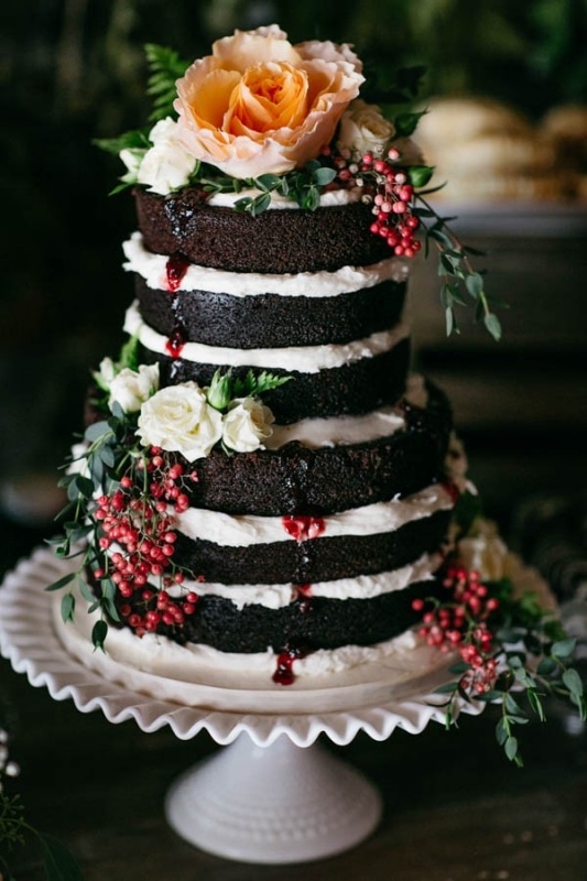 chocolate naked tiered cake