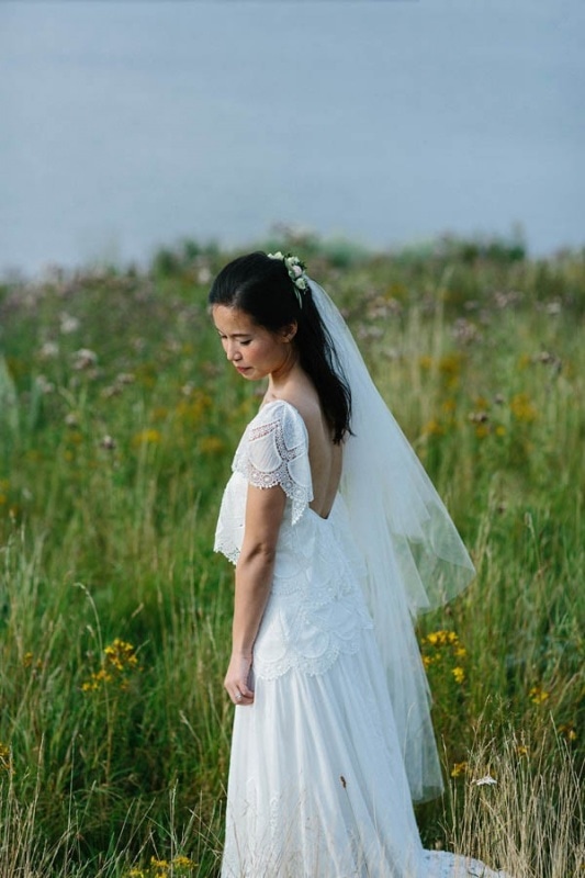 ethereal beach wedding dress