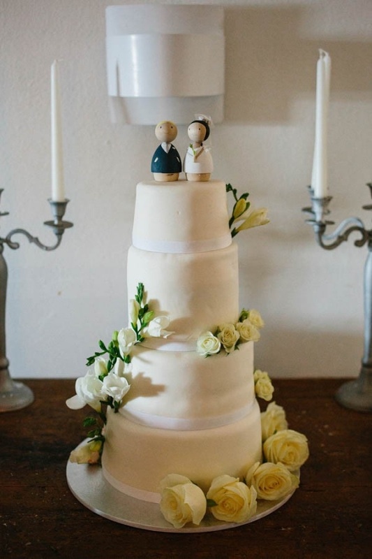simply white tiered wedding cake