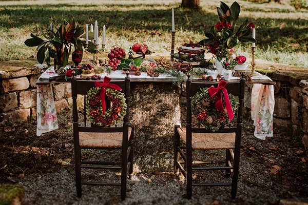 Winter Holiday Sweetheart Table Chairs and Decor