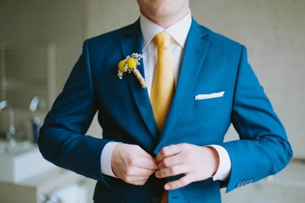 Blue and Yellow Groom Style Inspiration