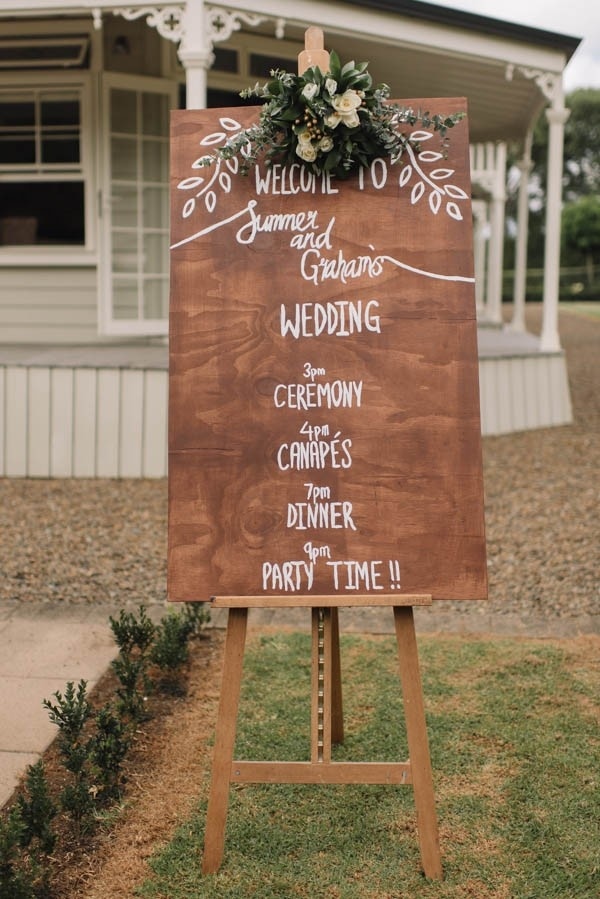 Bohemian Hand Lettered Order of Events Sign