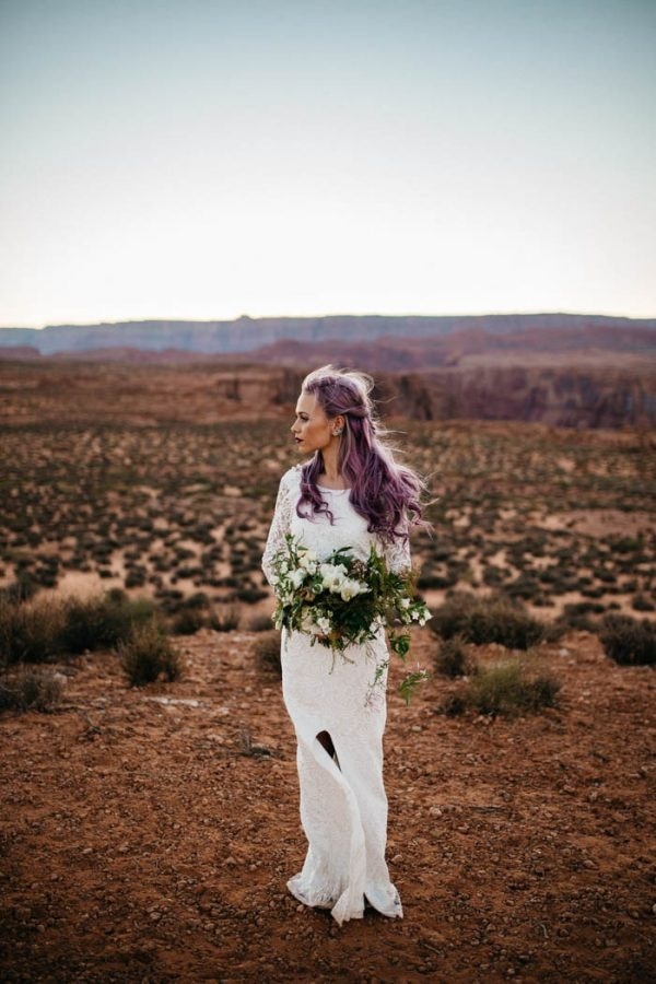 Alternative Arizona Elopement Bridal Style