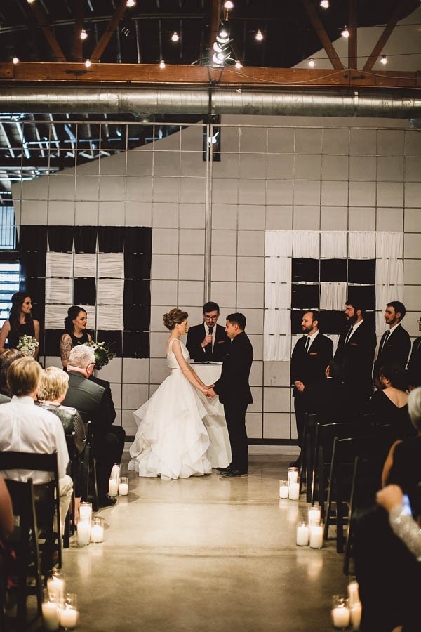Industrial Modern Warehouse Ceremony Backdrop