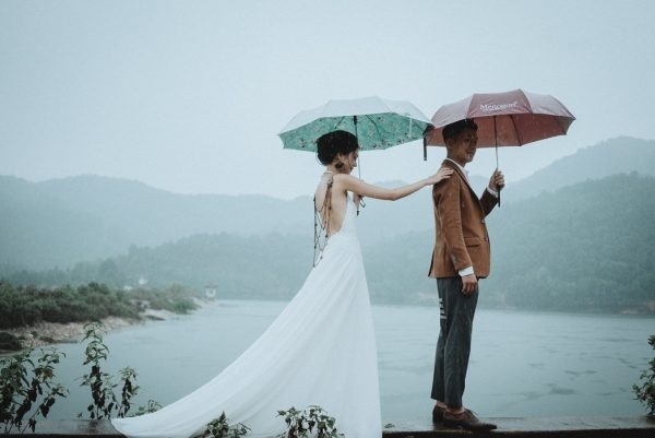 Remote and Rustic Rainy Elopement First Look