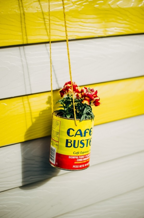 Quirky Hanging DIY Coffee Can Flower Planter Pot