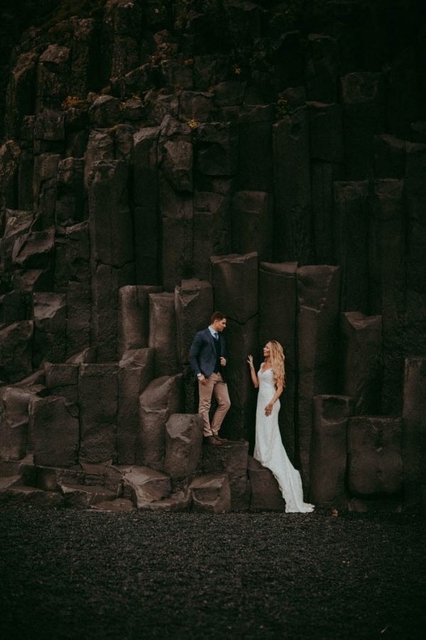 Epic and Romantic Iceland Elopement Bridal Style and Couple Portrait Inspiration