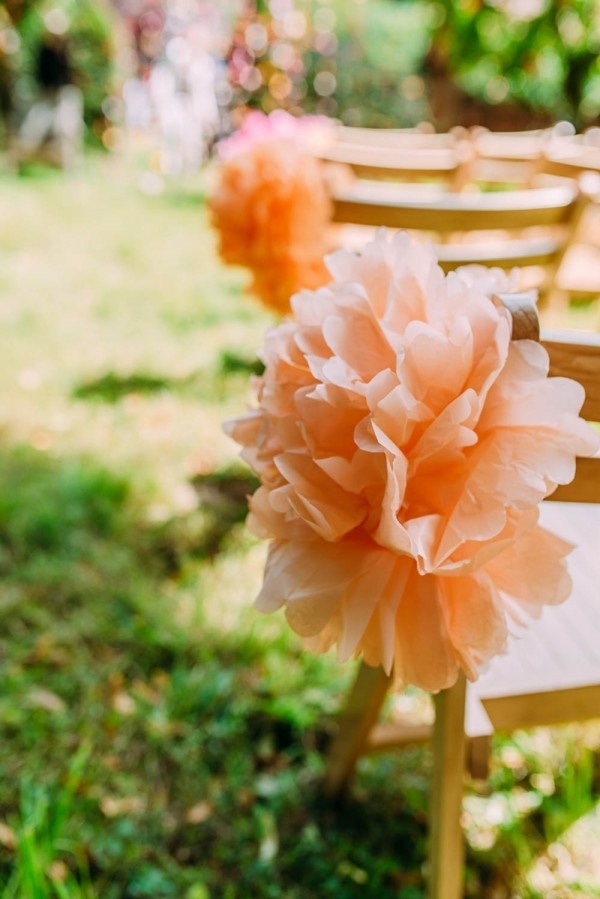 Romantic Rustic DIY Handmade Paper Carnation Aisle Marker
