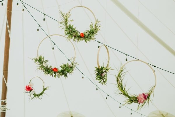 DIY Hanging Wedding Floral Hoops