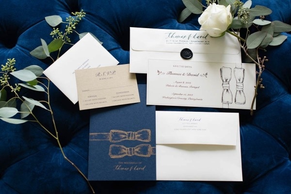 Classic Elegant Navy Blue Wedding Stationary Set