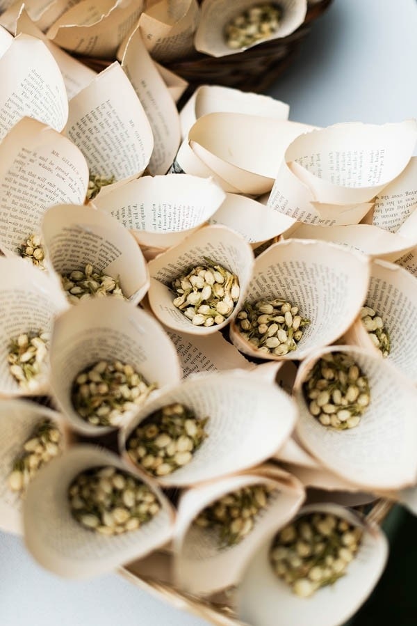 Elegant Vintage Inspired DIY Recessional Seed Confetti Holder