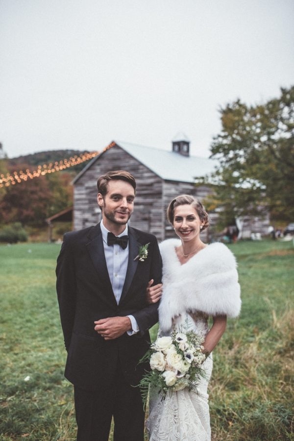 Rustic Glam Bride and Groom Winter Wedding Style