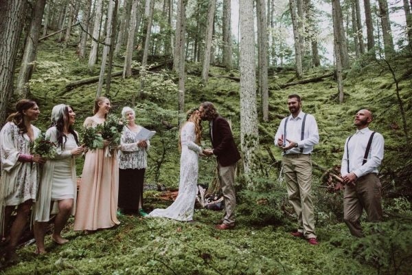 Intimate Wedding Ceremony in the Forest