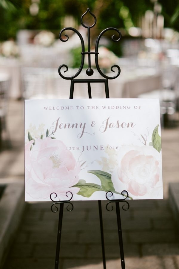 Organic Light Pink Floral Welcome Sign
