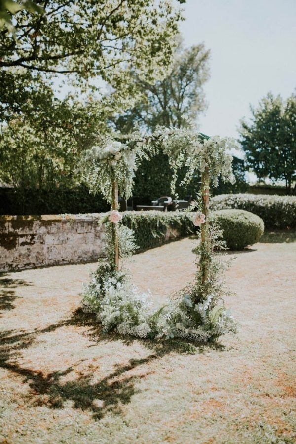 Gorgeous Bordeaux Winery Wedding at Chateau Franc Mayne Floral Ceremony Arch