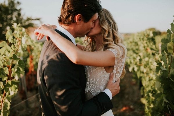 Sunset Photo in Bordeaux Winery Wedding