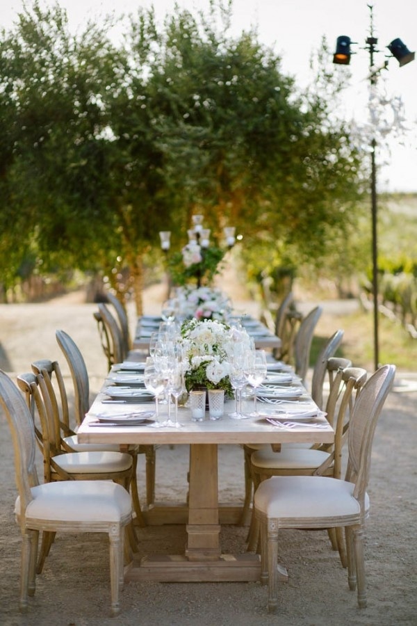 Elegant California Wedding at Sunstone Winery Reception Table Inspiration