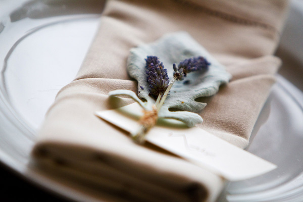 pretty lavender place setting wedding detail photo by top D.C. based wedding photographers Holland Photo Arts