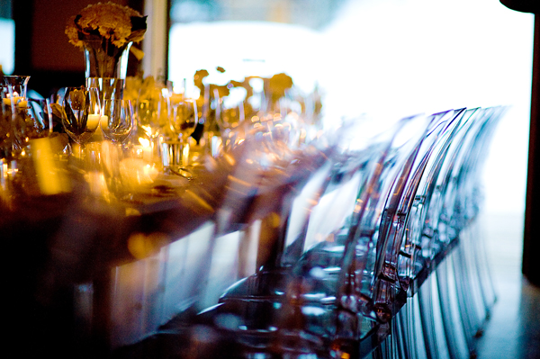 modern wedding dining table with ghost chairs - wedding detail photo by top Denver based wedding photographers Chowen Photography modern wedding dining table with ghost chairs - wedding detail photo by top Denver based wedding photographers Chowen Photography