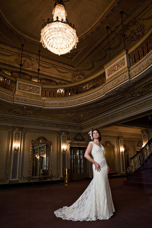 Dallas Bridal Portraits at The Majestic Theater by Wedding Photographer