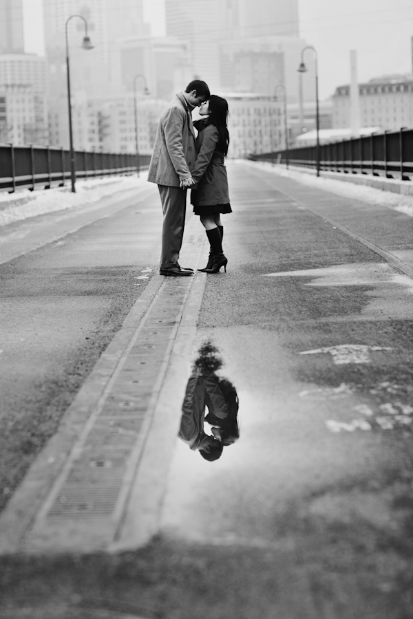 snowy winter engagement shoot by top Minnesota wedding photographer Beau Petersen snowy winter engagement shoot by top Minnesota wedding photographer Beau Petersen