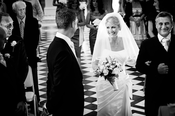 sweet wedding ceremony moment of proud father walking daughter down the aisle, photo by England wedding photographer Jez Dickson | junebugweddings.com sweet wedding ceremony moment of proud father walking daughter down the aisle, photo by England wedding photographer Jez Dickson | junebugweddings.com