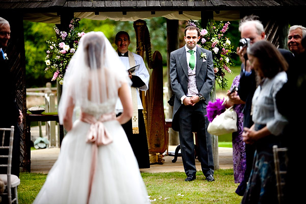 The bride walking down the aisle- Jane Austen inspired UK wedding in Chippenham Park - photos by top North Carolina wedding photographer Tracy Turpen Jane Austen inspired UK wedding in Chippenham Park - photos by top North Carolina wedding photographer Tracy Turpen