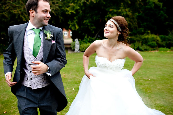 The bride and groom running through the garden- Jane Austen inspired UK wedding in Chippenham Park - photos by top North Carolina wedding photographer Tracy Turpen Jane Austen inspired UK wedding in Chippenham Park - photos by top North Carolina wedding photographer Tracy Turpen