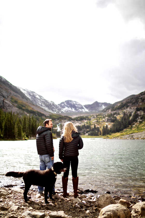 Couple looking out at the lake - Breckenridge, Colorado engagement session in the snow, photos by Jason + Gina Wedding Photographers Breckenridge, Colorado engagement session in the snow, photos by Jason + Gina Wedding Photographers