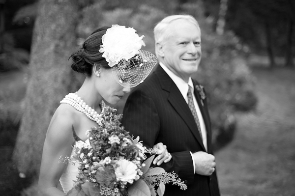 Bride and her father walk towards the ceremony- New England wedding - Bar Harbor Sorrento, Maine - photos by top east coast wedding photographers Justin and Mary New England wedding - Bar Harbor Sorrento, Maine - photos by top east coast wedding photographers Justin and Mary