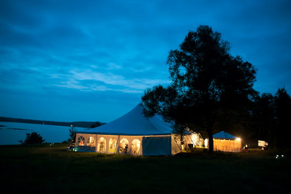 Reception Tent lit up at night- New England wedding - Bar Harbor Sorrento, Maine - photos by top east coast wedding photographers Justin and Mary New England wedding - Bar Harbor Sorrento, Maine - photos by top east coast wedding photographers Justin and Mary