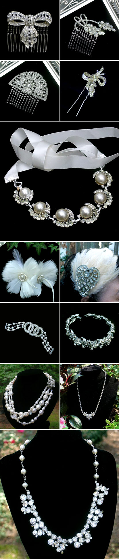 Authentic vintage wedding accessories and jewelry from Bel Canto Designs