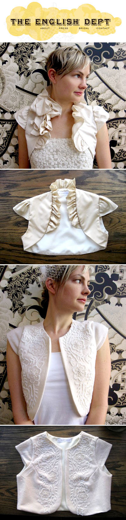 bridal shrugs and boleros by The English Department