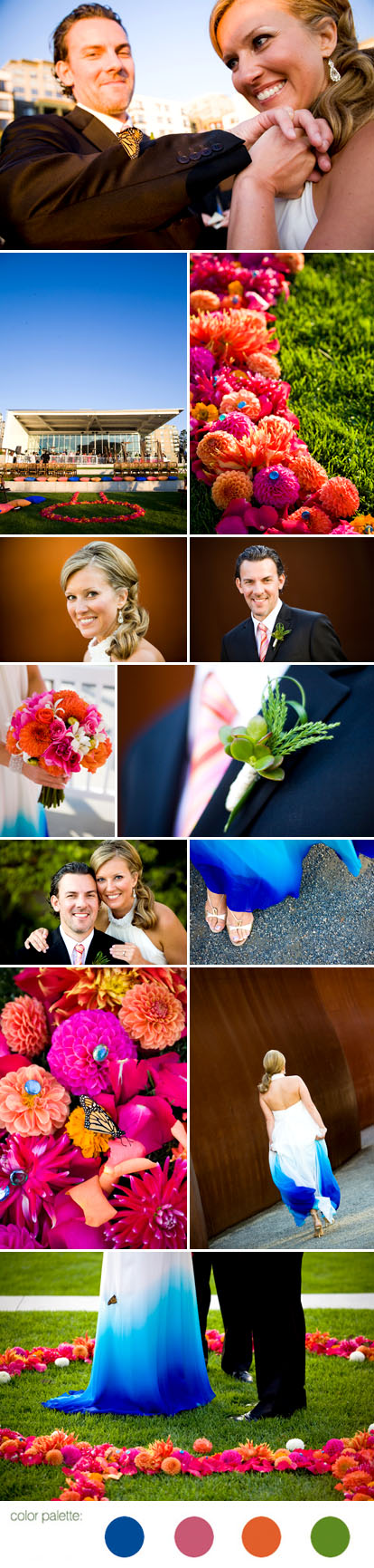 Stephanie Cristalli Photography, Indian inspired summer wedding, pink, orange blue and green wedding color palette