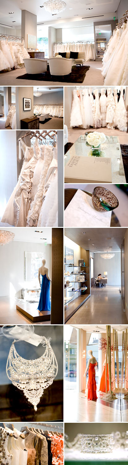 The Monique Lhuillier flagship wedding dress boutique, Los Angeles, California